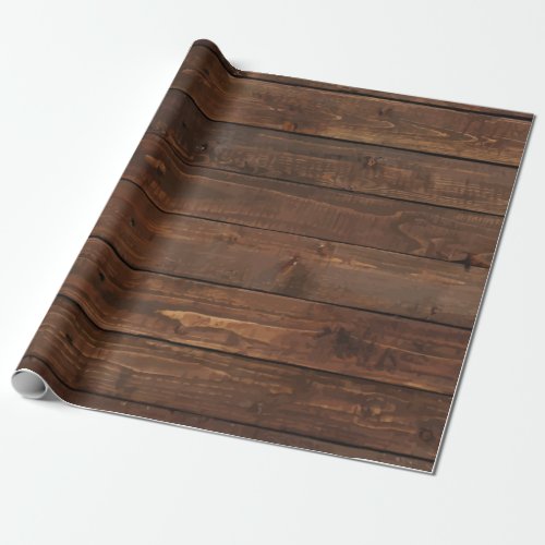Weathered Brown Wood Wall Texture Wrapping Paper