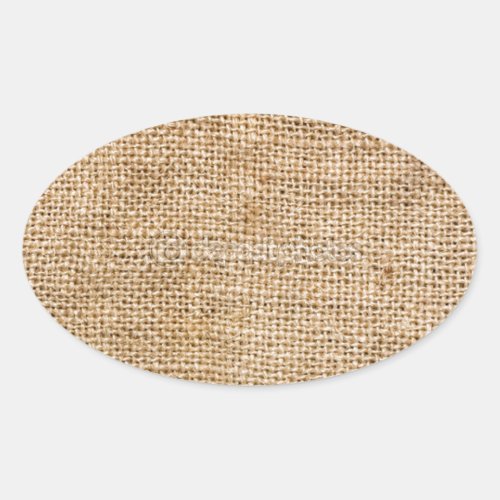 Weathered Burlap Oval Sticker