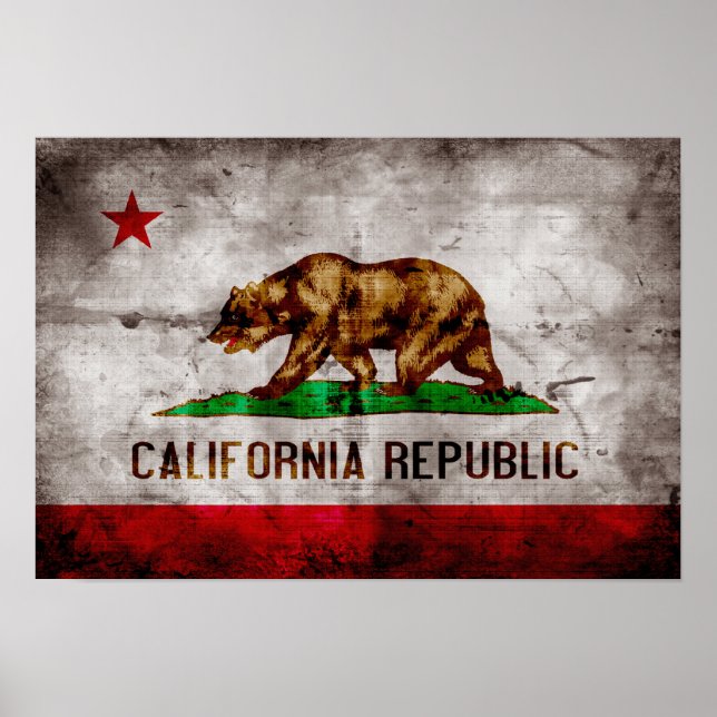 Weathered California Flag Poster (Front)