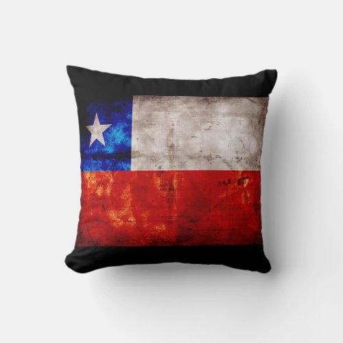 Weathered Chile Flag Throw Pillow