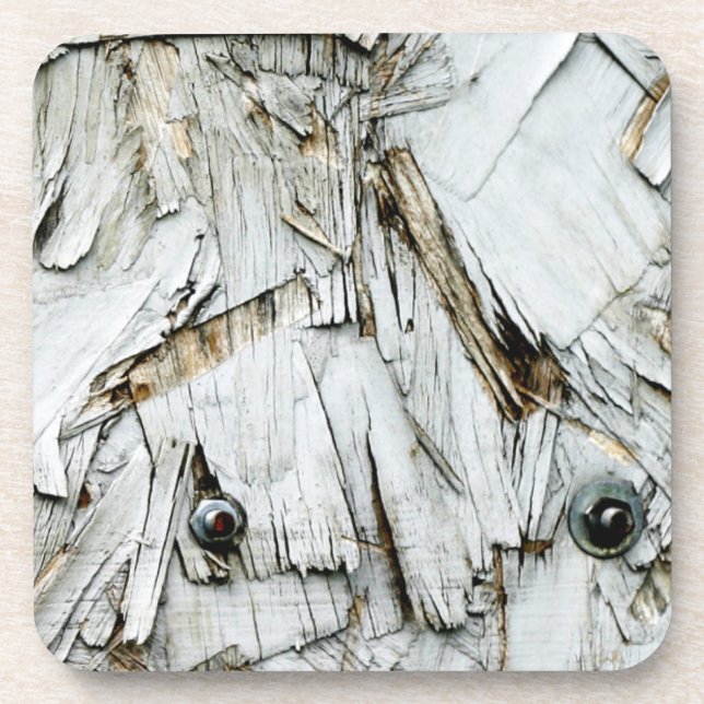 Weathered Chipboard Drink Coaster (Front)