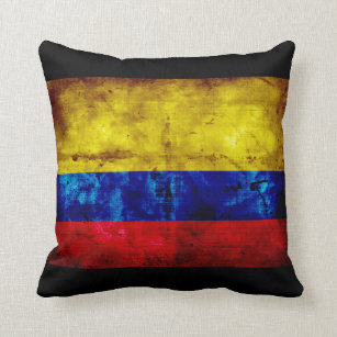Multicolor 16x16 WLL Colombian Flag Bandera de Colombia Flag Wine Lover and Colombian Boyfriend Throw Pillow 