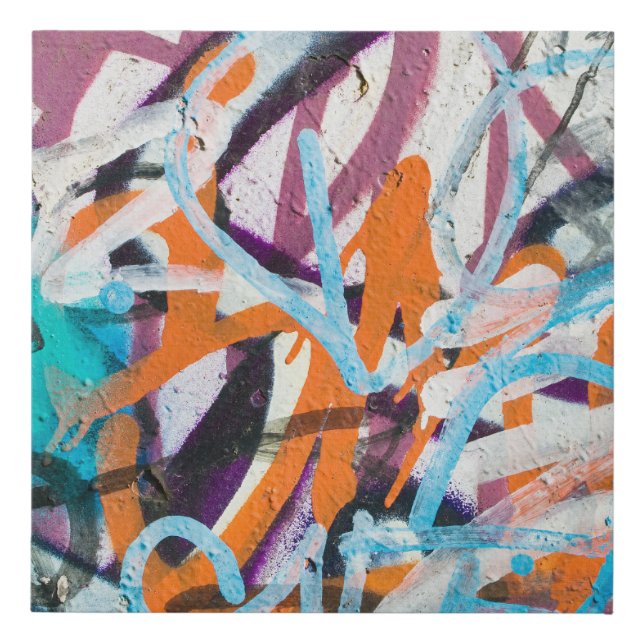 Weathered concrete wall, grungy texture. faux canvas print (Front)