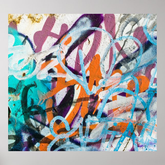 Weathered concrete wall, grungy texture. poster (Front)