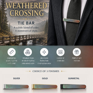 Weathered Crossing Gold Finish Tie Bar