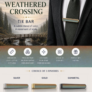 Weathered Crossing Gold Finish Tie Bar