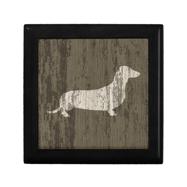 Weathered Dachshund Jewelry Box (Front)