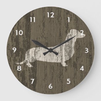 Weathered Dachshund Large Clock by NeatoCards at Zazzle