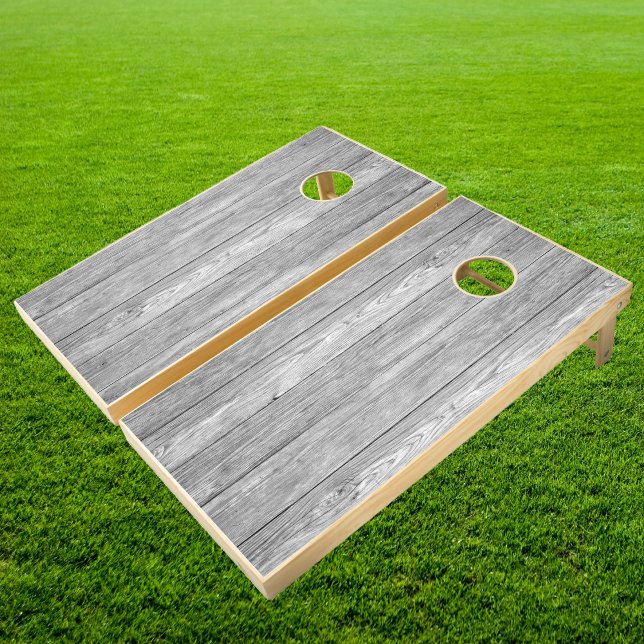 Weathered Dark Gray Wooden  Cornhole Set (Creator Uploaded)