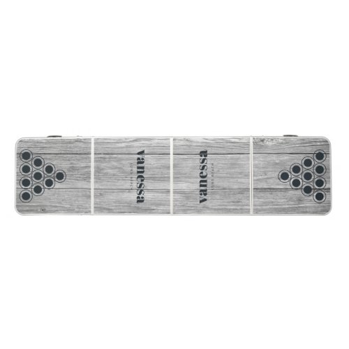 Weathered Dark Gray Wooden Minimal Modern Classic  Beer Pong Table