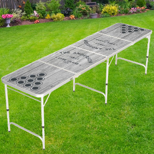 Weathered Dark Gray Wooden Vintage Seaside Family Beer Pong Table