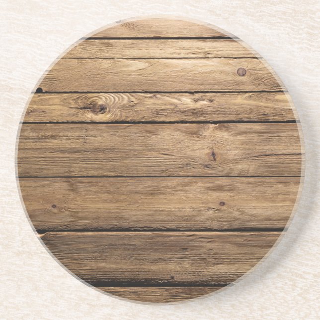 Weathered Dark Planks Sandstone Coaster (Front)