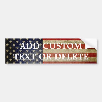Weathered  Distressed American Flag Bumper Sticker by My2Cents at Zazzle