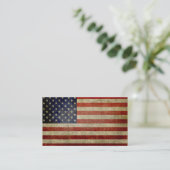 Weathered, distressed American Flag Business Card (Standing Front)