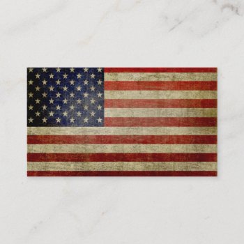Weathered  Distressed American Flag Business Card by My2Cents at Zazzle