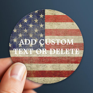 Weathered, distressed American Flag Classic Round Sticker