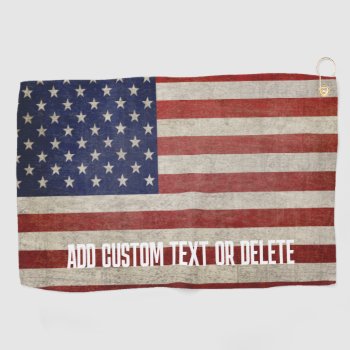 Weathered  Distressed American Flag Golf Towel by My2Cents at Zazzle