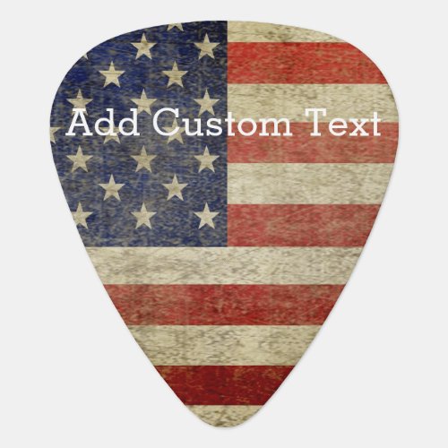 Weathered distressed American Flag Guitar Pick