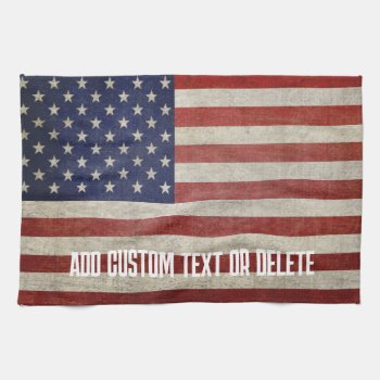Weathered  Distressed American Flag Kitchen Towel by My2Cents at Zazzle