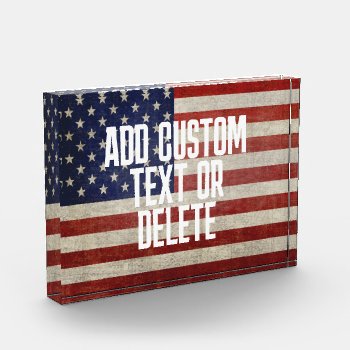 Weathered  Distressed American Flag Photo Block by My2Cents at Zazzle