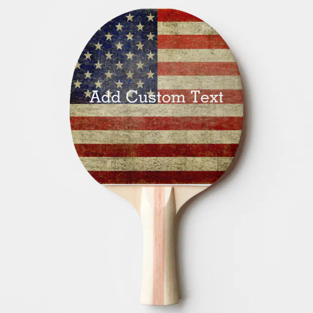 Weathered, distressed American Flag Ping-Pong Paddle (Front)