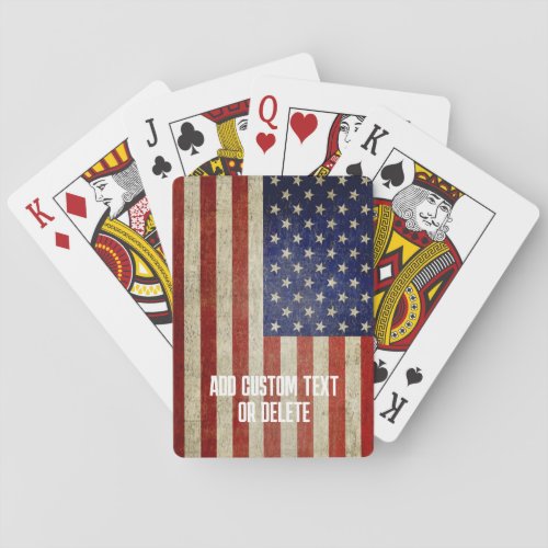 Weathered distressed American Flag Poker Cards
