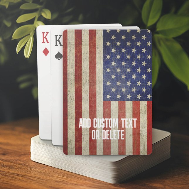 Weathered, distressed American Flag Poker Cards (Custom Poker Cards with American Flag)