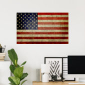 Weathered, distressed American Flag Poster (Home Office)