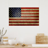 Weathered, distressed American Flag Poster (Kitchen)