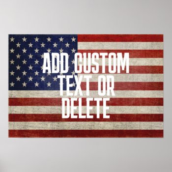 Weathered  Distressed American Flag Poster by My2Cents at Zazzle