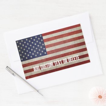 Weathered  Distressed American Flag Rectangular Sticker by My2Cents at Zazzle