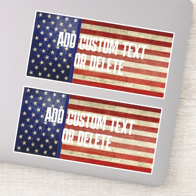 Weathered, distressed American Flag Sticker (Detail)