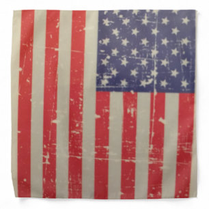 Weathered, Distressed American USA Flag Bandana