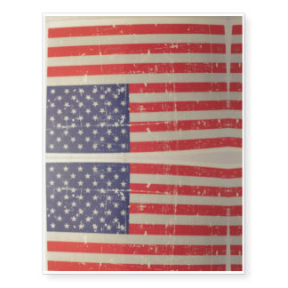 Weathered, Distressed American USA Flag Temporary Tattoos