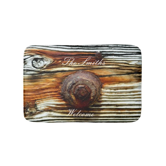 weathered dock board Thunder_Cove Bathroom Mat (Front)
