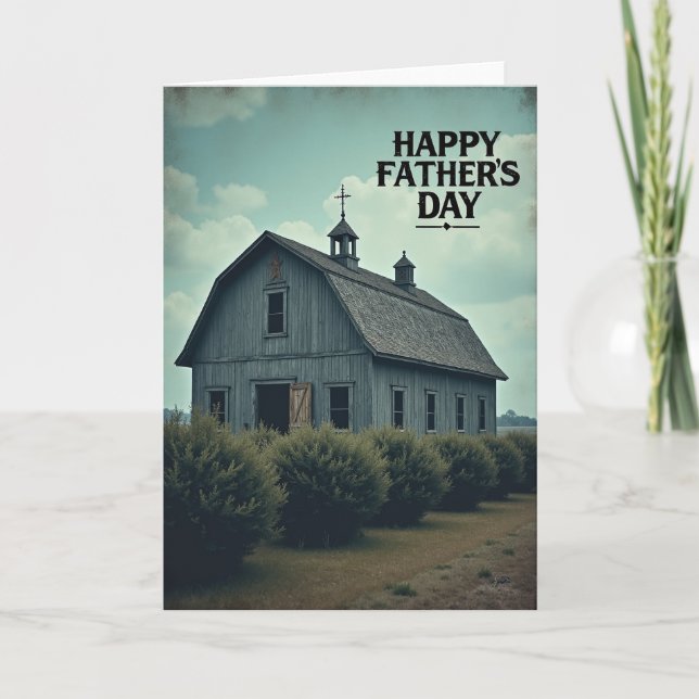Weathered Farm Fathers Day Card (Front)