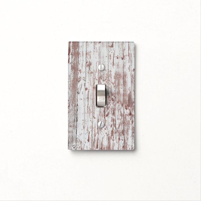 Weathered Farmhouse Wood Light Switch Cover (In Situ)