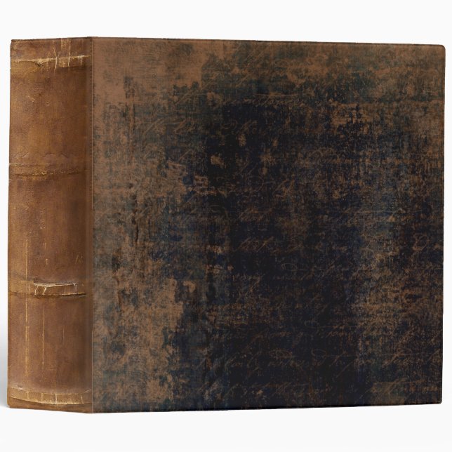 Weathered Faux Leather Ancient Tome 3 Ring Binder (Front/Spine)
