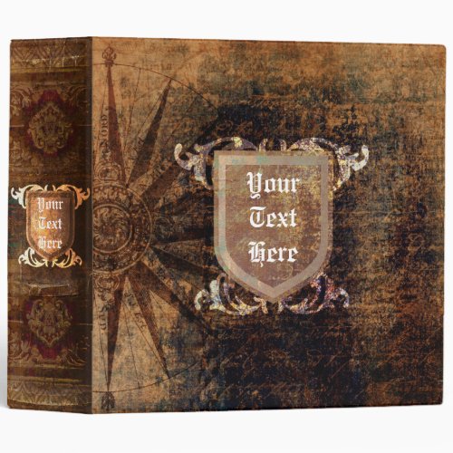 Weathered Faux Leather Old Tome 3 Ring Binder