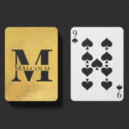 Weathered Gold Personalized Monogram Custom Name Playing Cards