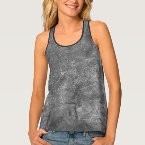 Weathered Gray Leather Tank Top