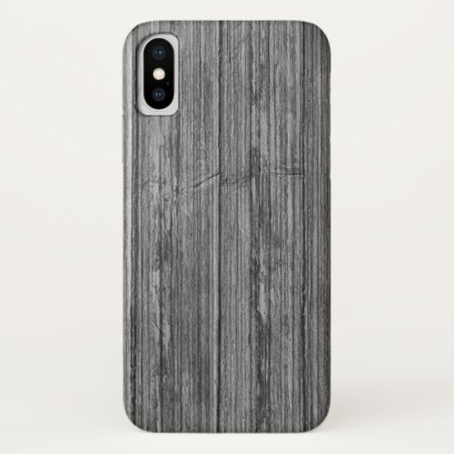 weathered gray wood background iPhone x case