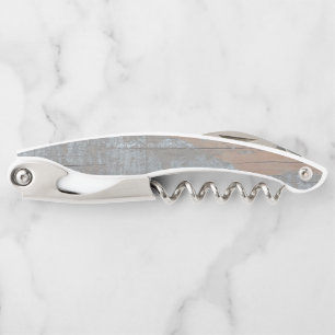 weathered gray wood waiter's corkscrew