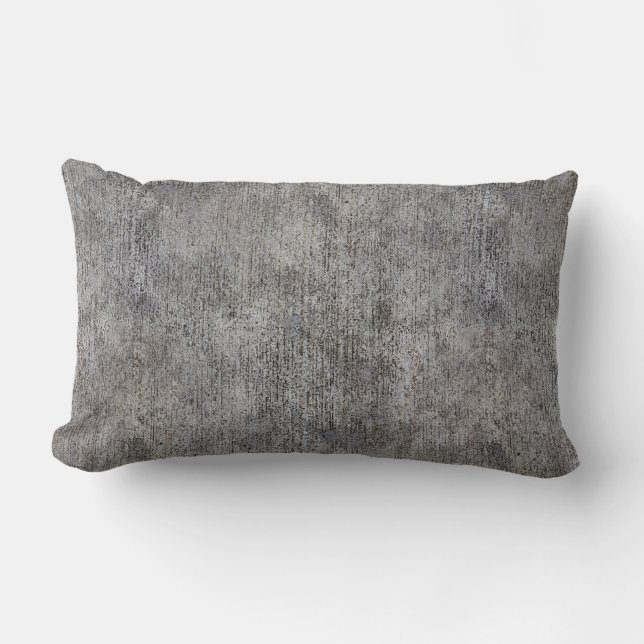 Weathered Grey Cement Sidewalk Lumbar Pillow (Front)