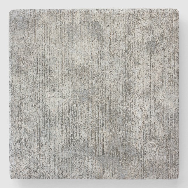 Weathered Grey Cement Sidewalk Stone Coaster (Front)