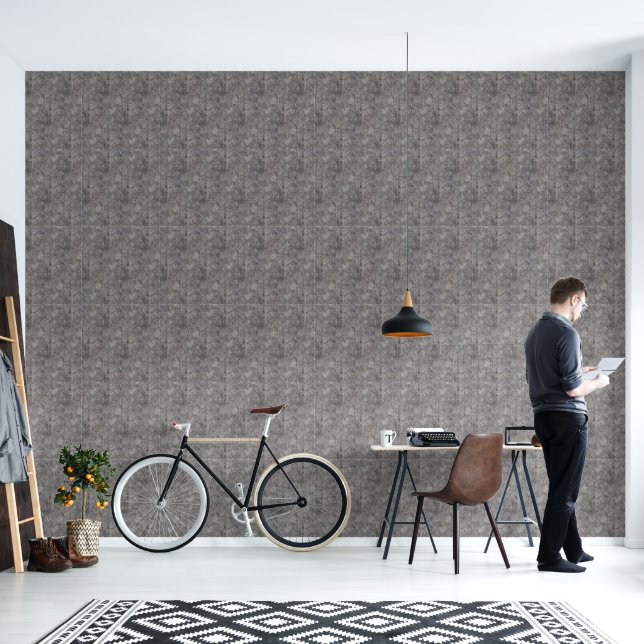 Weathered Grey Cement Sidewalk Wallpaper (Living Room)
