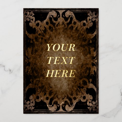 Weathered Grunge Parchment Texture Blank Foil Invitation