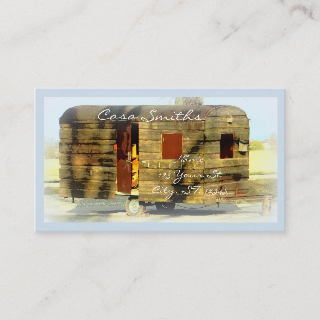 Weathered gypsy caravan Thunder_Cove any color Business Card (Front)
