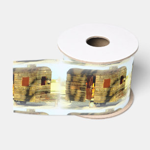 Weathered gypsy caravan Thunder_Cove any color Grosgrain Ribbon