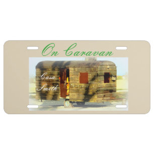 Weathered gypsy caravan Thunder_Cove any color License Plate